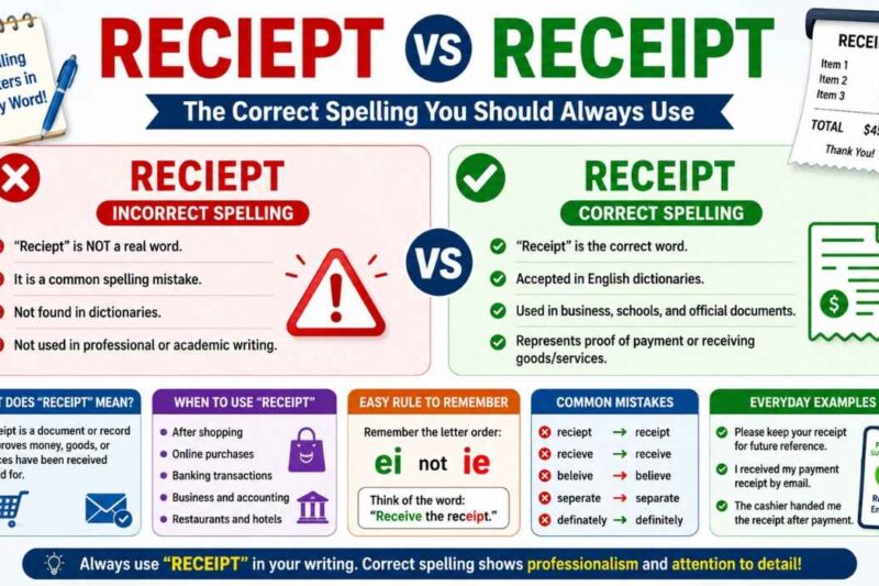 Reciept vs Receipt 2026: Best Guide to the Correct Spelling