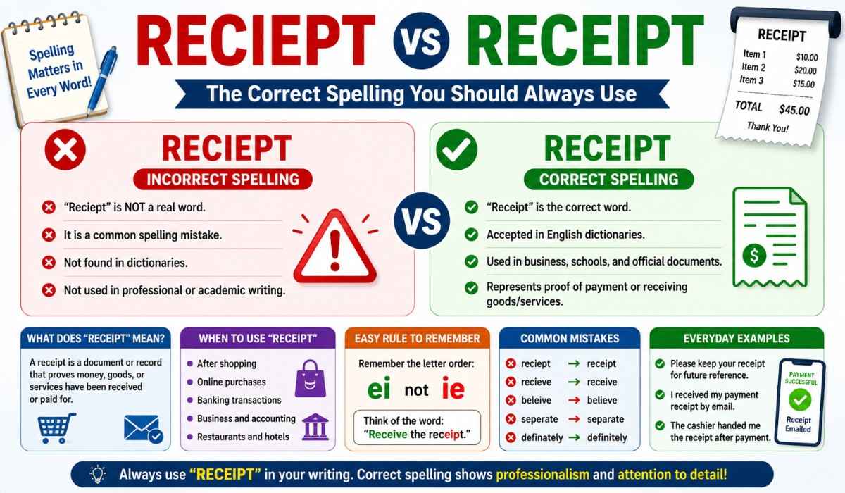 Reciept vs Receipt