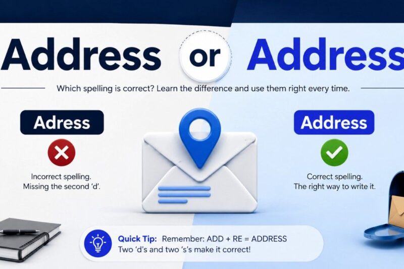 Adress or Address: Which Is Correct? Meaning, Spelling, Examples & Differences (2026)