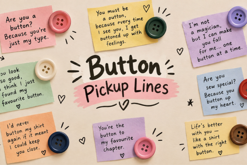 Button Pickup Lines: 200+ Cute, Funny, Flirty & Clever Pickup Lines 